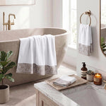 Wisteria Floral Jacquard 3-Piece Cotton Towel Set – Medium Weight Bathroom Towels