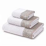 Wisteria Floral Jacquard 3-Piece Cotton Towel Set – Medium Weight Bathroom Towels