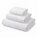 Wisteria Floral Jacquard 3-Piece Cotton Towel Set – Medium Weight Bathroom Towels