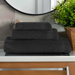 Rolla Cotton Geometric Jacquard Absorbent 3 Piece Towel Set