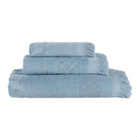 Rolla Cotton Geometric Jacquard Absorbent 3 Piece Towel Set