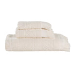 Rolla Cotton Geometric Jacquard Absorbent 3 Piece Towel Set