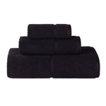 Lodi Cotton 3-Piece Towel Set – Absorbent Mid-Weight Solid Bathroom Towels with Textured Border
