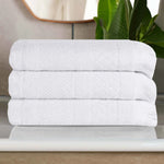 Cotton Geometric Jacquard Absorbent Bath Towel Set of 3