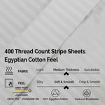 400 Thread Count Egyptian Cotton Sateen Stripe Bed Sheet Set