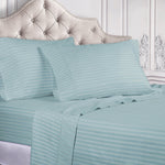 300 Thread Count Egyptian Cotton Sateen Stripe Bed Sheet Set