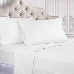 300 Thread Count Egyptian Cotton Sateen Stripe Bed Sheet Set