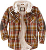 Men'S Camp Night Berber Lined Hooded Flannel Shirt Jacket