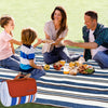 Extra Large Picnic Blankets Dual Layers Beach Blanket 60 X 60 Water-Resistant Outdoor Picnic Mat Spring Summer Blue and White Striped