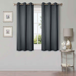 Blackout Window Curtains Solid Room Darkening Washable Set of 2