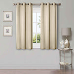 Solid Machine Washable Room Darkening Blackout Curtains, Set of 2