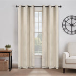 Senna Textured Woven Blackout 2-Piece Curtain Panel Set – Room Darkening Window Drapes