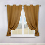 Classic Modern Solid Room Darkening Blackout Curtain Panels, Set of 2