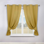 Classic Modern Solid Room Darkening Blackout Curtain Panels, Set of 2