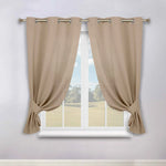 Classic Modern Solid Room Darkening Blackout Curtain Panels, Set of 2