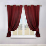 Classic Modern Solid Room Darkening Blackout Curtain Panels, Set of 2