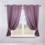 Classic Modern Solid Room Darkening Blackout Curtain Panels, Set of 2