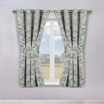 Blackout Window Curtains Leaves Pattern Room Darkening Set of 2