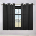 Classic Modern Solid Room Darkening Blackout Curtain Panels, Set of 2