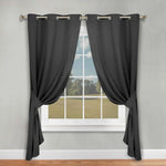 Classic Modern Solid Room Darkening Blackout Curtain Panels, Set of 2
