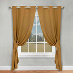 Classic Modern Solid Room Darkening Blackout Curtain Panels, Set of 2