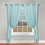 Classic Modern Solid Room Darkening Blackout Curtain Panels, Set of 2