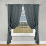 Classic Modern Solid Room Darkening Blackout Curtain Panels, Set of 2
