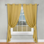 Classic Modern Solid Room Darkening Blackout Curtain Panels, Set of 2