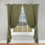 Classic Modern Solid Room Darkening Blackout Curtain Panels, Set of 2