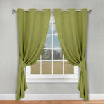 Classic Modern Solid Room Darkening Blackout Curtain Panels, Set of 2