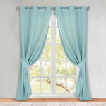 Classic Modern Solid Room Darkening Blackout Curtain Panels, Set of 2