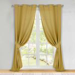 Classic Modern Solid Room Darkening Blackout Curtain Panels, Set of 2