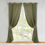 Classic Modern Solid Room Darkening Blackout Curtain Panels, Set of 2
