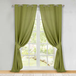 Classic Modern Solid Room Darkening Blackout Curtain Panels, Set of 2