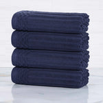 Superior Soho Ribbed Cotton Super Absorbent 4 Piece Hand Towel Set