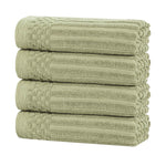 Superior Soho Ribbed Cotton Super Absorbent 4 Piece Hand Towel Set