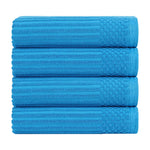 Ribbed Cotton Absorbent Bath Towel Set of 4
