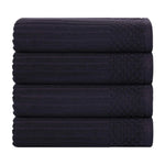 Ribbed Cotton Absorbent Bath Towel Set of 4