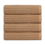 Ribbed Cotton Absorbent Bath Towel Set of 4