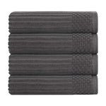 Ribbed Cotton Absorbent Bath Towel Set of 4
