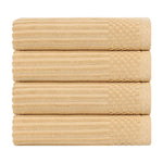 Ribbed Cotton Absorbent Bath Towel Set of 4