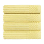 Ribbed Cotton Absorbent Bath Towel Set of 4