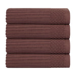 Ribbed Cotton Absorbent Bath Towel Set of 4