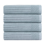 Ribbed Cotton Absorbent Bath Towel Set of 4