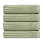Ribbed Cotton Absorbent Bath Towel Set of 4