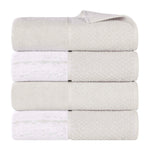 Lodi Cotton 4-Piece Bath Towel Set – Absorbent Mid-Weight Solids & Patterns