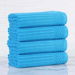 Ribbed Cotton Absorbent Bath Towel Set of 4