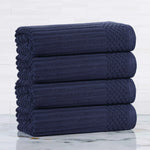 Ribbed Cotton Absorbent Bath Towel Set of 4