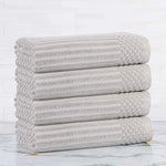 Ribbed Cotton Absorbent Bath Towel Set of 4