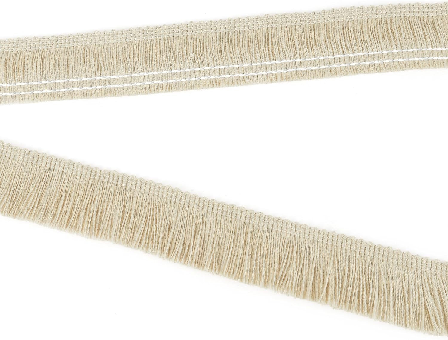 Sewing Fringe Trim 13.7 Yards X 1 Inch Tassel Trim Sewing Accessory Lace for Clothes Home Decoration DIY (Beige)